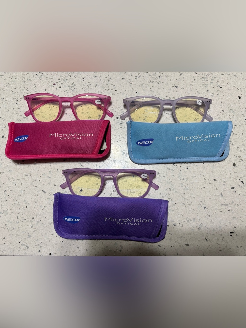 MicroVision Blue Light Reading Glasses with Cases